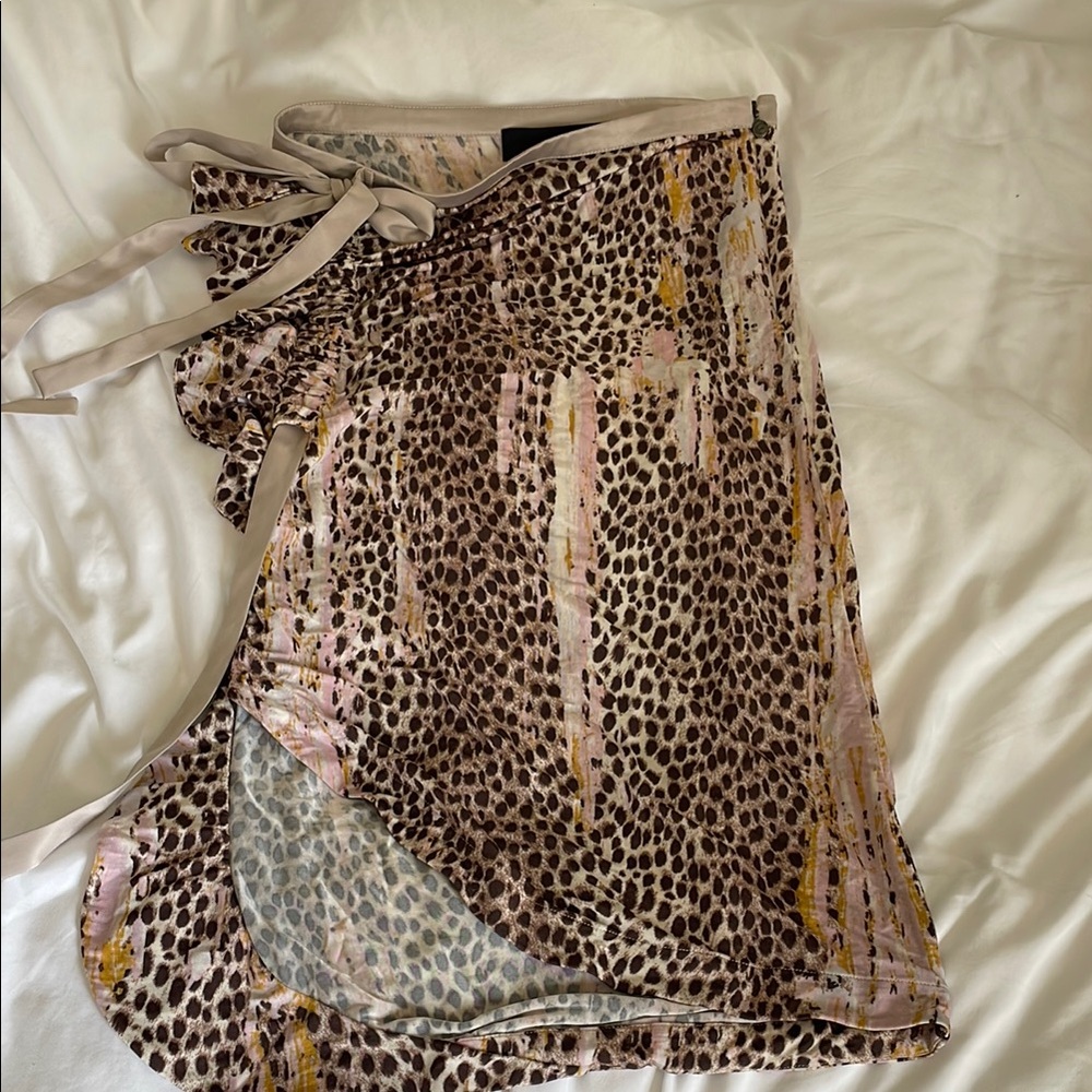 Leopard Print ruffle Skirt